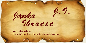 Janko Ibročić vizit kartica